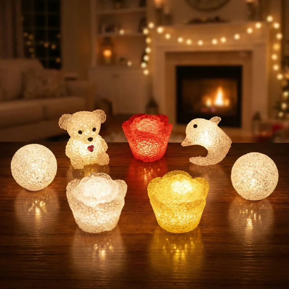 Crystal shape led night light - home improvement