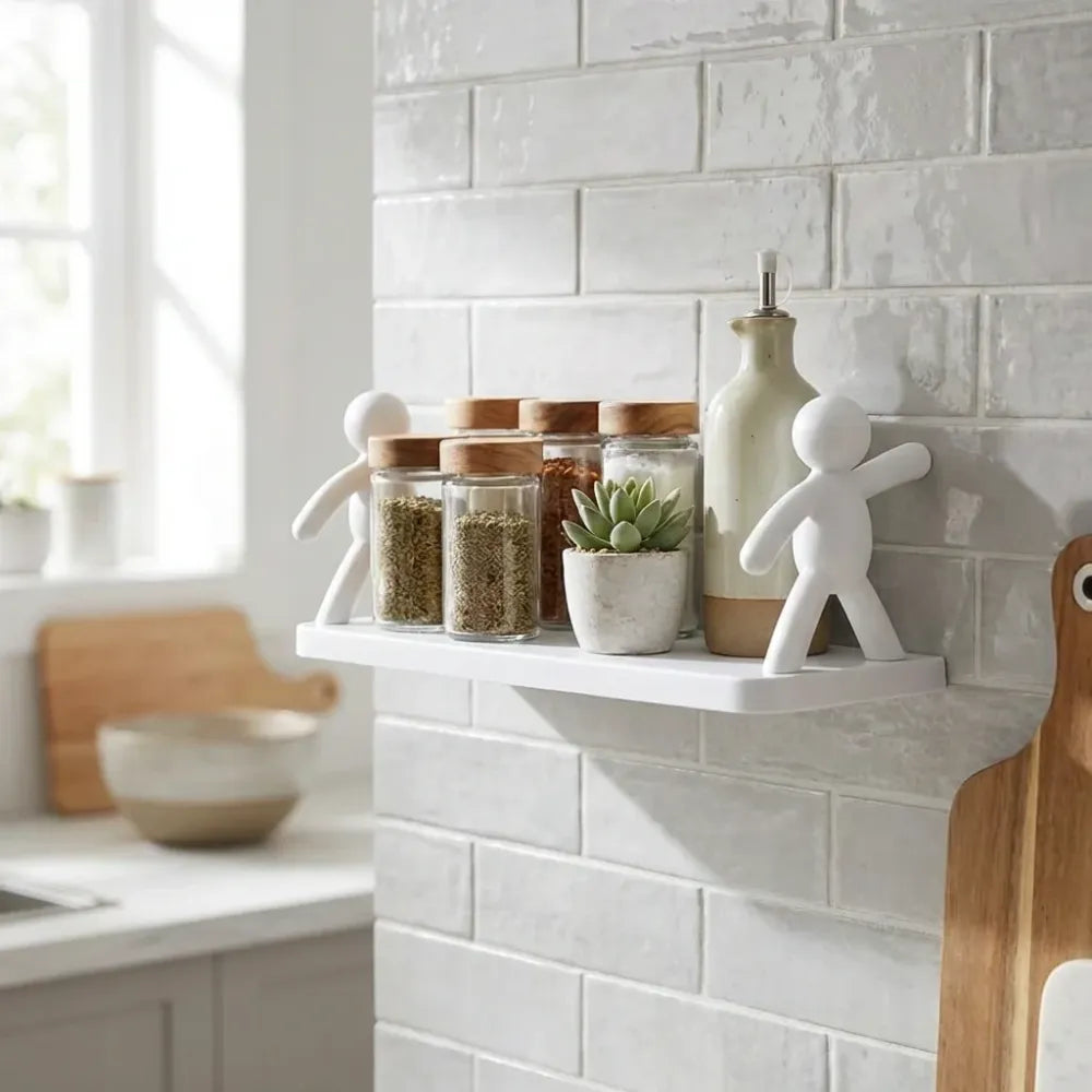Cute adhesive floating shelves - home improvement