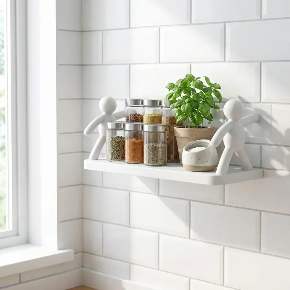 Cute adhesive floating shelves - home improvement