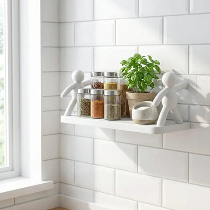 Cute adhesive floating shelves - home improvement
