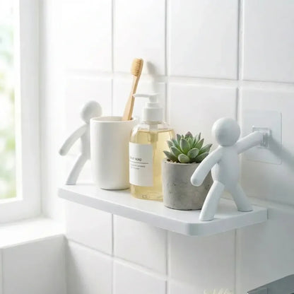 Cute adhesive floating shelves - home improvement