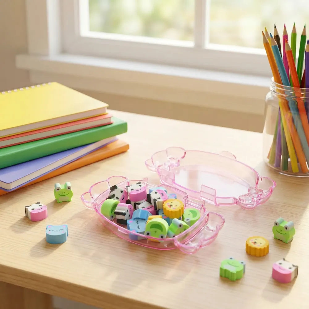 Cute bulk eraser set - office