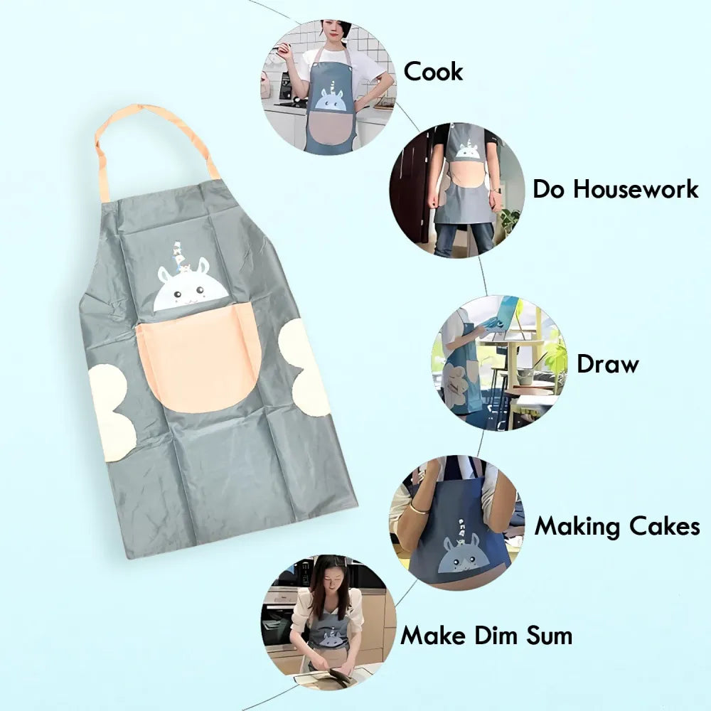 Cute cartoon animal design kitchen apron (1 pc) - home &