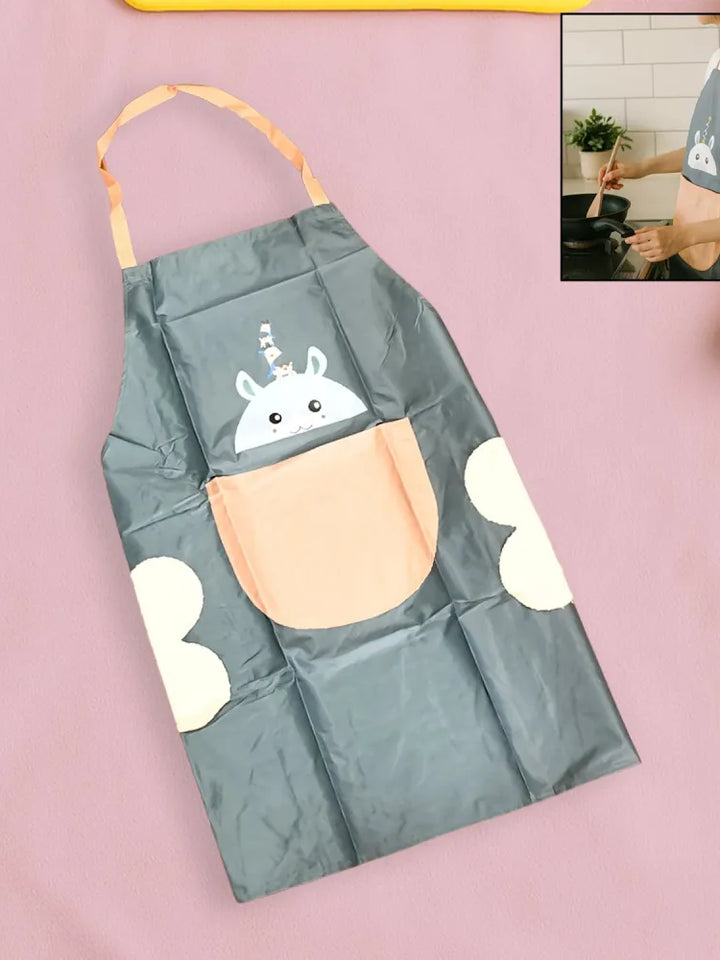 Cute Cartoon Animal Design Kitchen Apron (1 Pc)