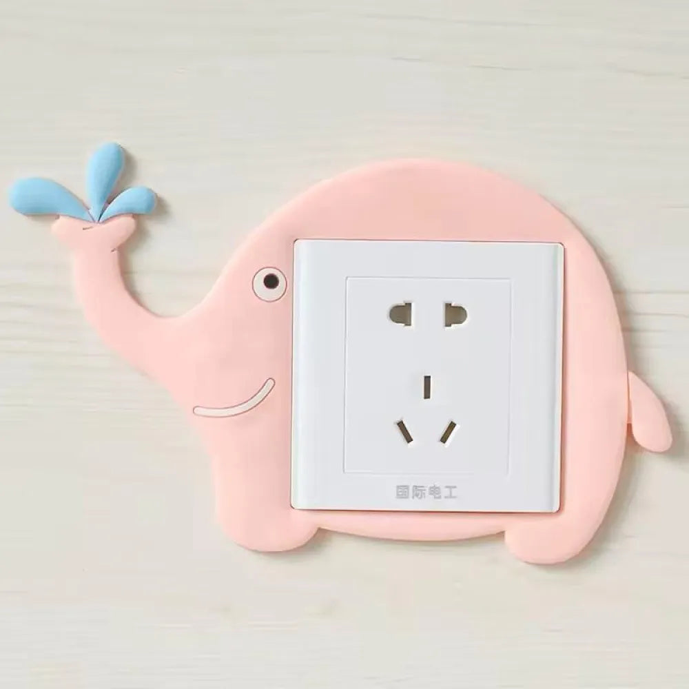 Cute cartoon power socket stickers assorted color (pack of 2)