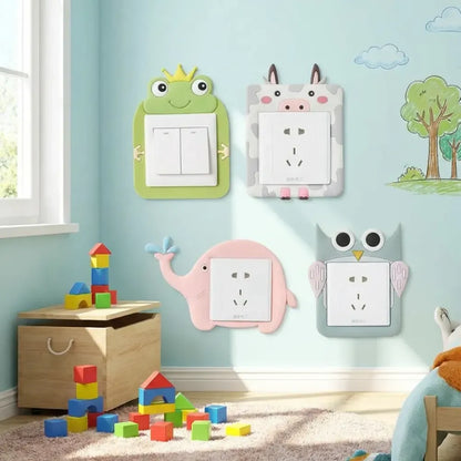 Cute cartoon power socket stickers assorted color (pack of 2)