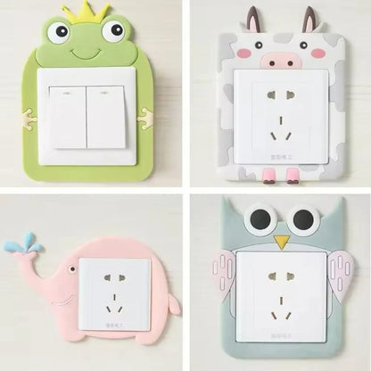 Cute cartoon power socket stickers assorted color (pack of 2)