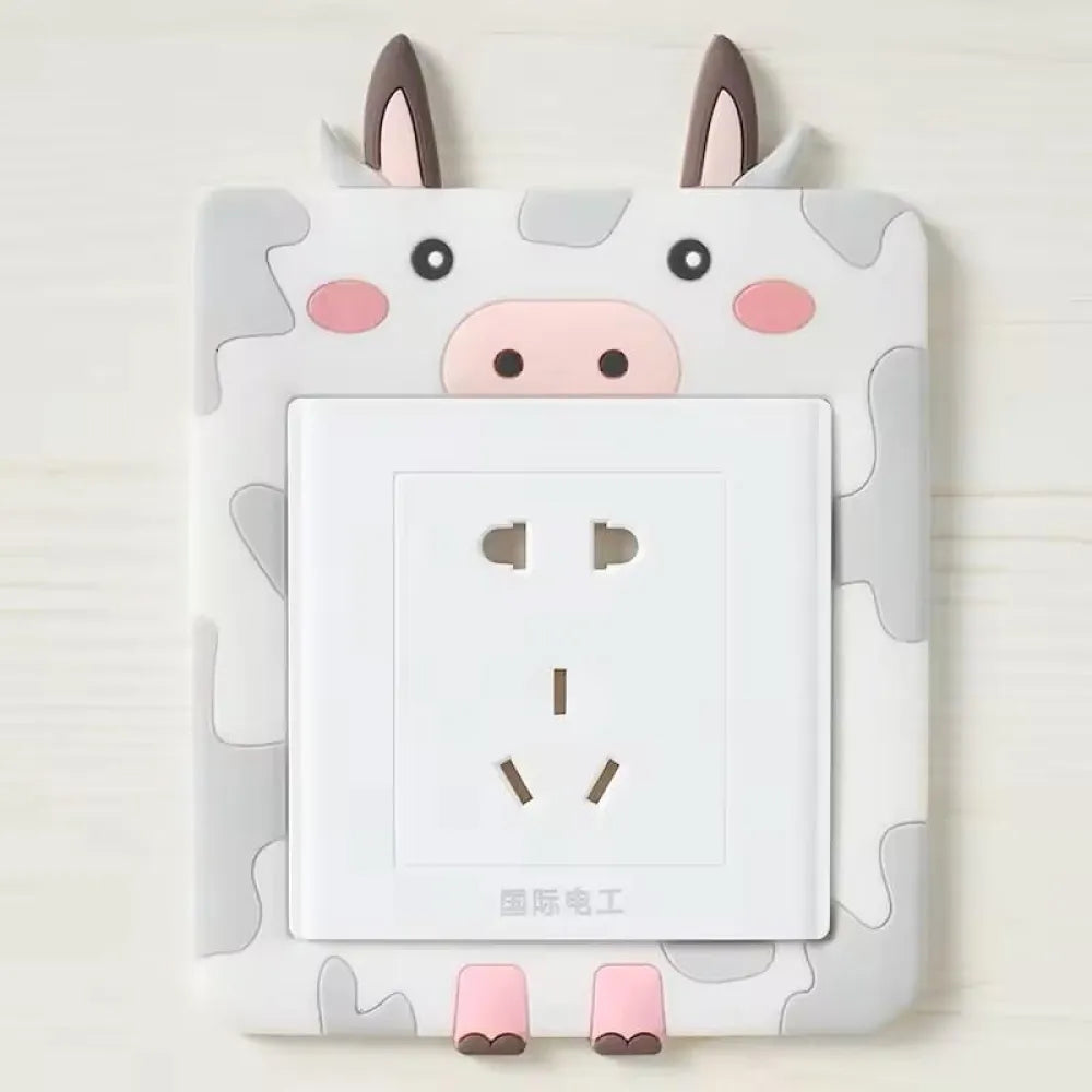 Cute cartoon power socket stickers assorted color (pack of 2)