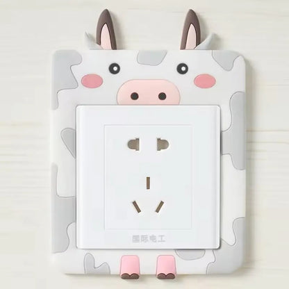 Cute cartoon power socket stickers assorted color (pack of 2)