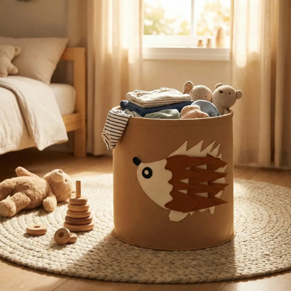 Cute foldable laundry basket