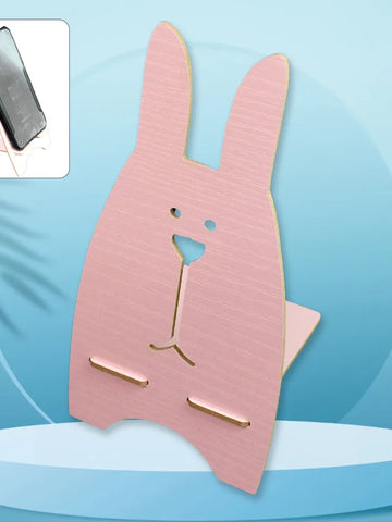 Cute Rabbit Wood Phone Stand