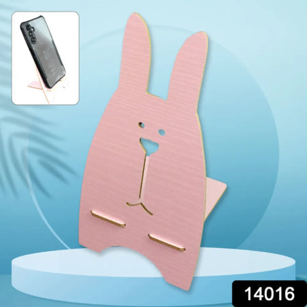 Cute rabbit wood phone stand - electronics