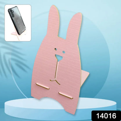 Cute rabbit wood phone stand - electronics