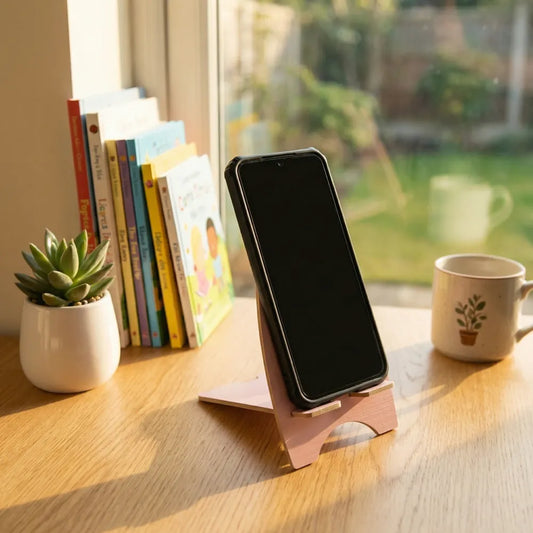 Cute rabbit wood phone stand - electronics