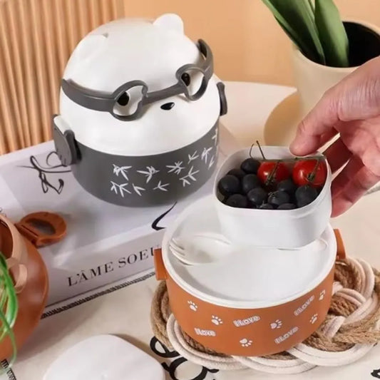 Cute teddy cartoon tiffin box