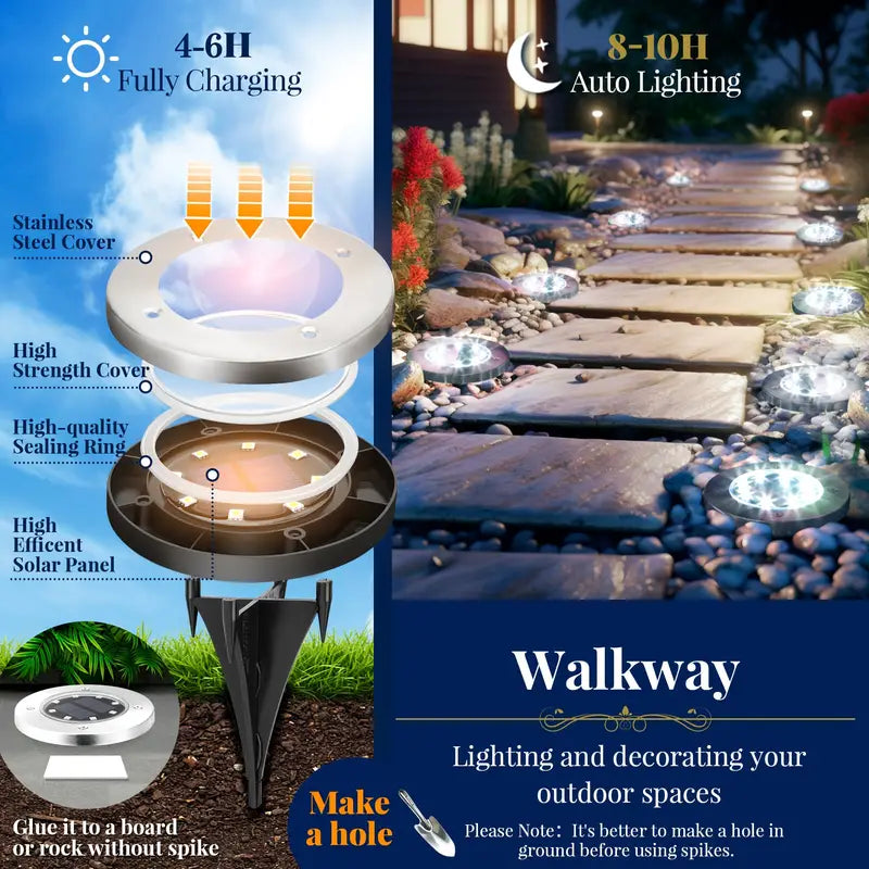 Solar stone pathway lights