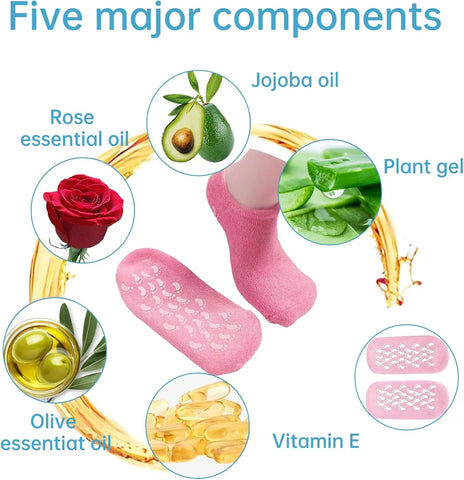 Silicone moisturizing socks