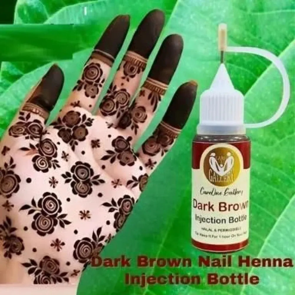 Dark maroon mehndi ink