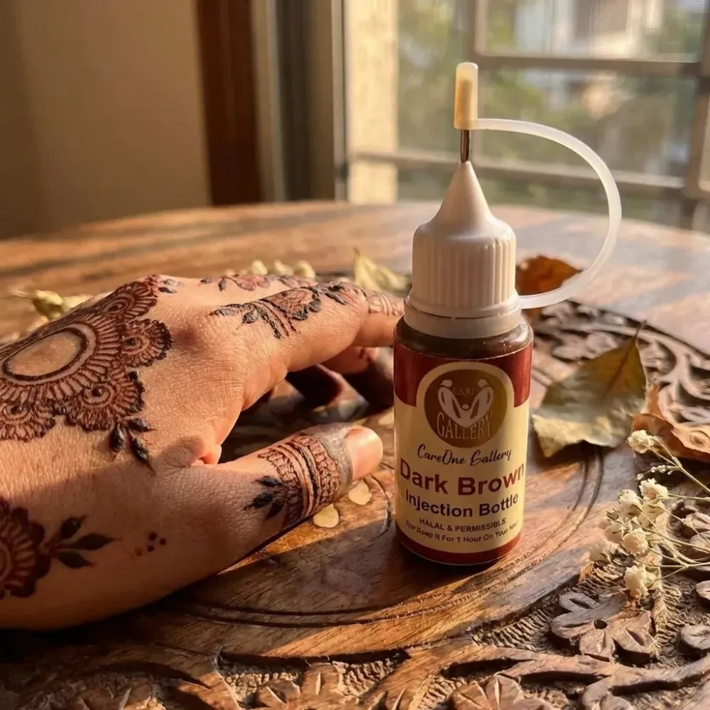 Dark maroon mehndi ink