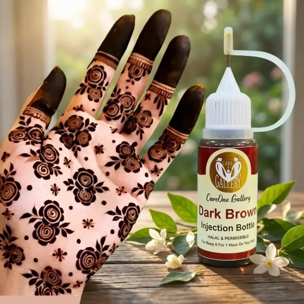 Dark maroon mehndi ink
