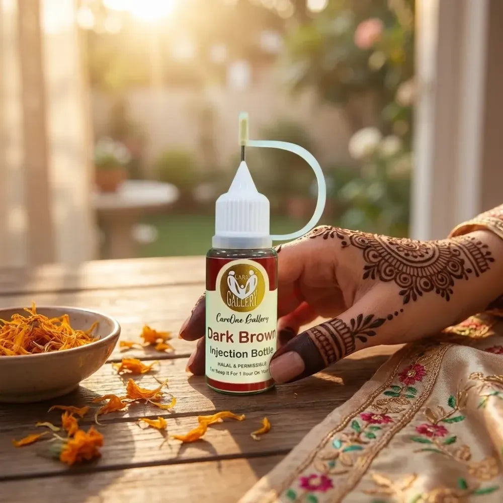 Dark maroon mehndi ink