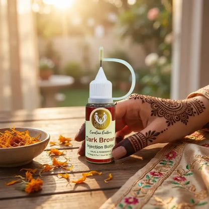 Dark maroon mehndi ink