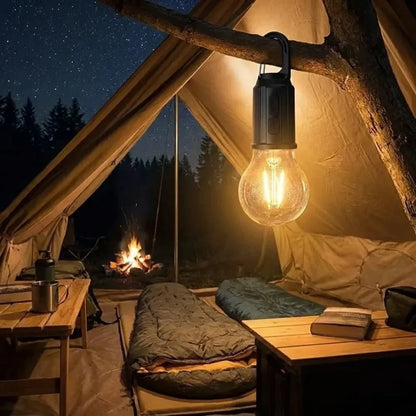 Decorative hanging bulb with 3 modes tent lamp for camping pac of 2