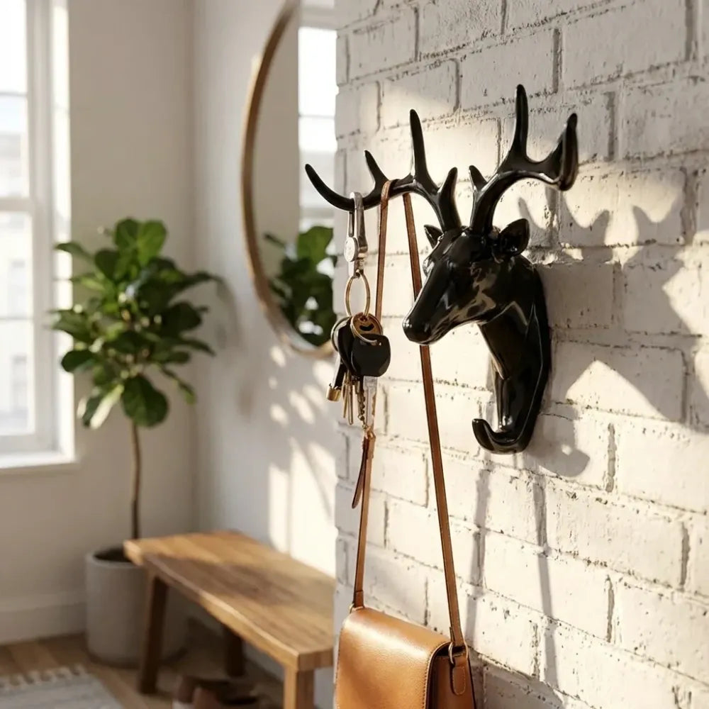 Deer head self-adhesive wall hook - home improvement
