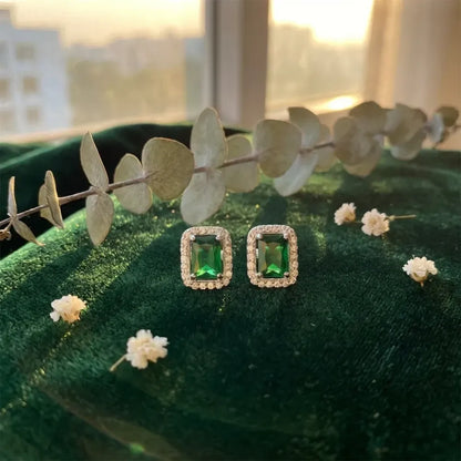 Diamond gemstone stud earrings set - bracelets