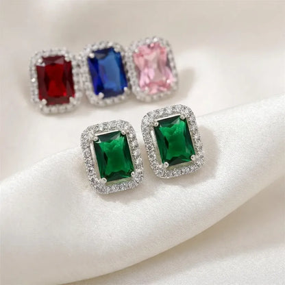 Diamond gemstone stud earrings set - bracelets