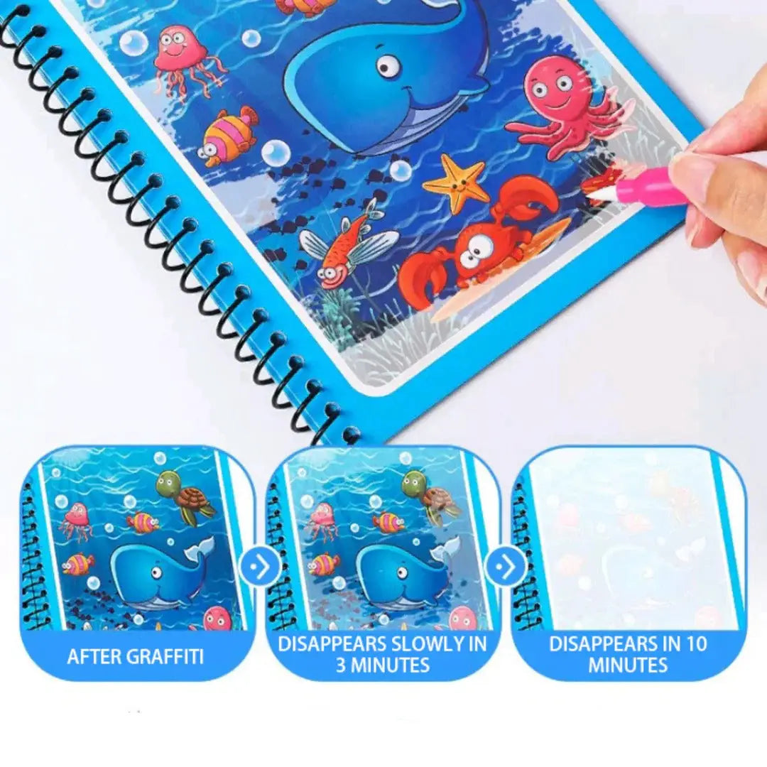 Reusable magic water painting book