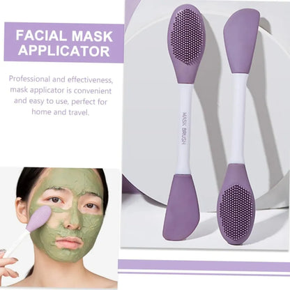 Double-headed silicone mask brush for face cleansing and applying mud - health & beauty