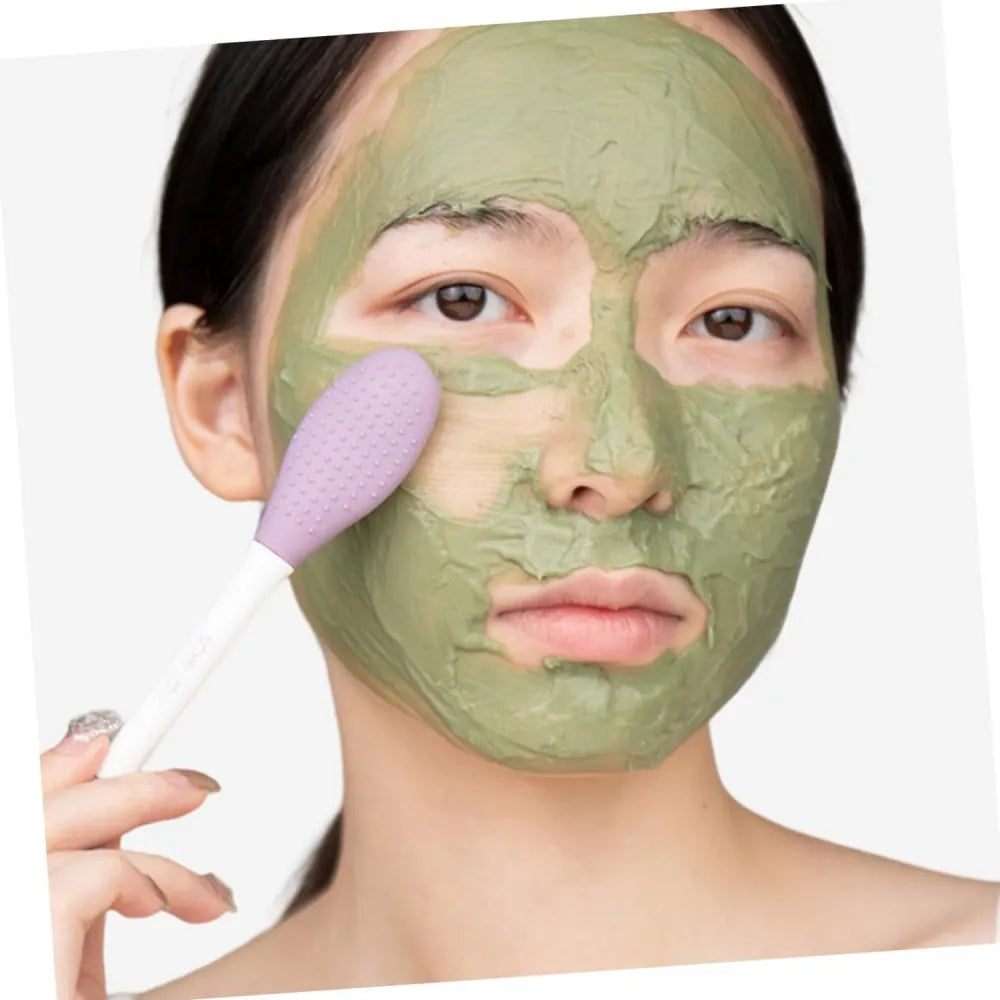 Double-headed silicone mask brush for face cleansing and applying mud - health & beauty