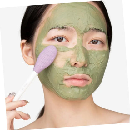 Double-headed silicone mask brush for face cleansing and applying mud - health & beauty