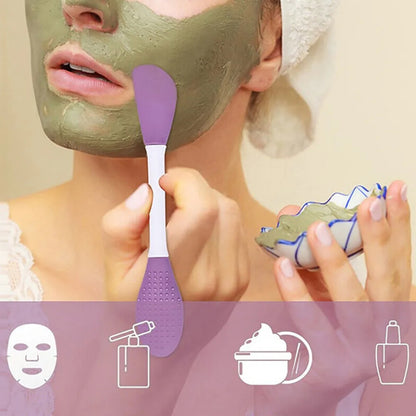 Double-headed silicone mask brush for face cleansing and applying mud - health & beauty