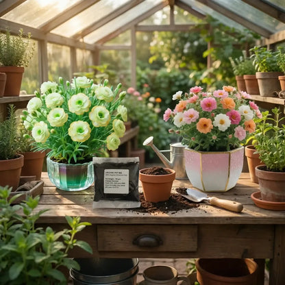 Double moss rose seeds + potmix
