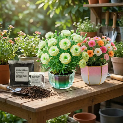 Double moss rose seeds + potmix