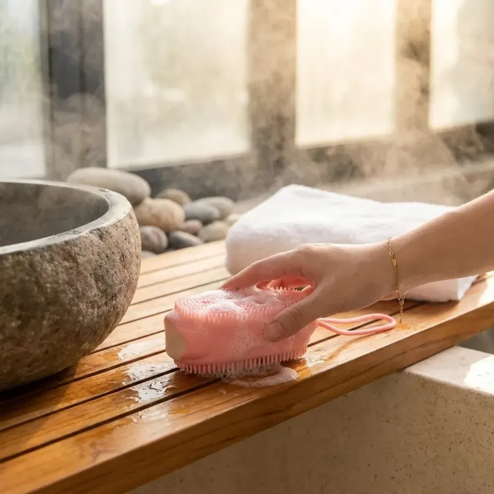 Double-sided silicone bath brush - health & beauty