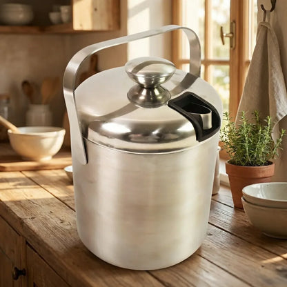 Double-walled stainless ice bucket - home & kitchen