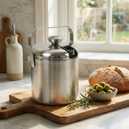 Double-walled stainless ice bucket - home & kitchen