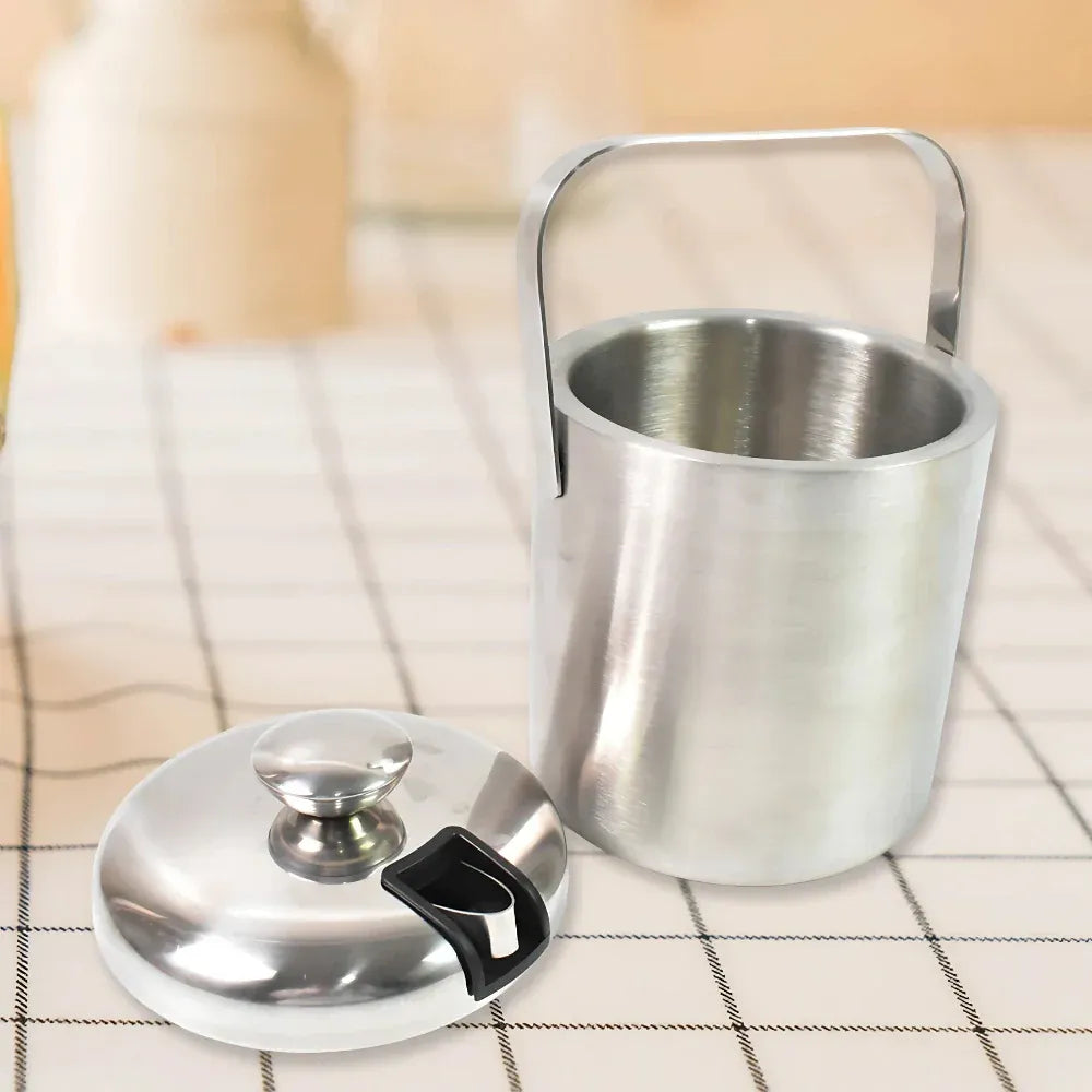 Double-walled stainless ice bucket - home & kitchen