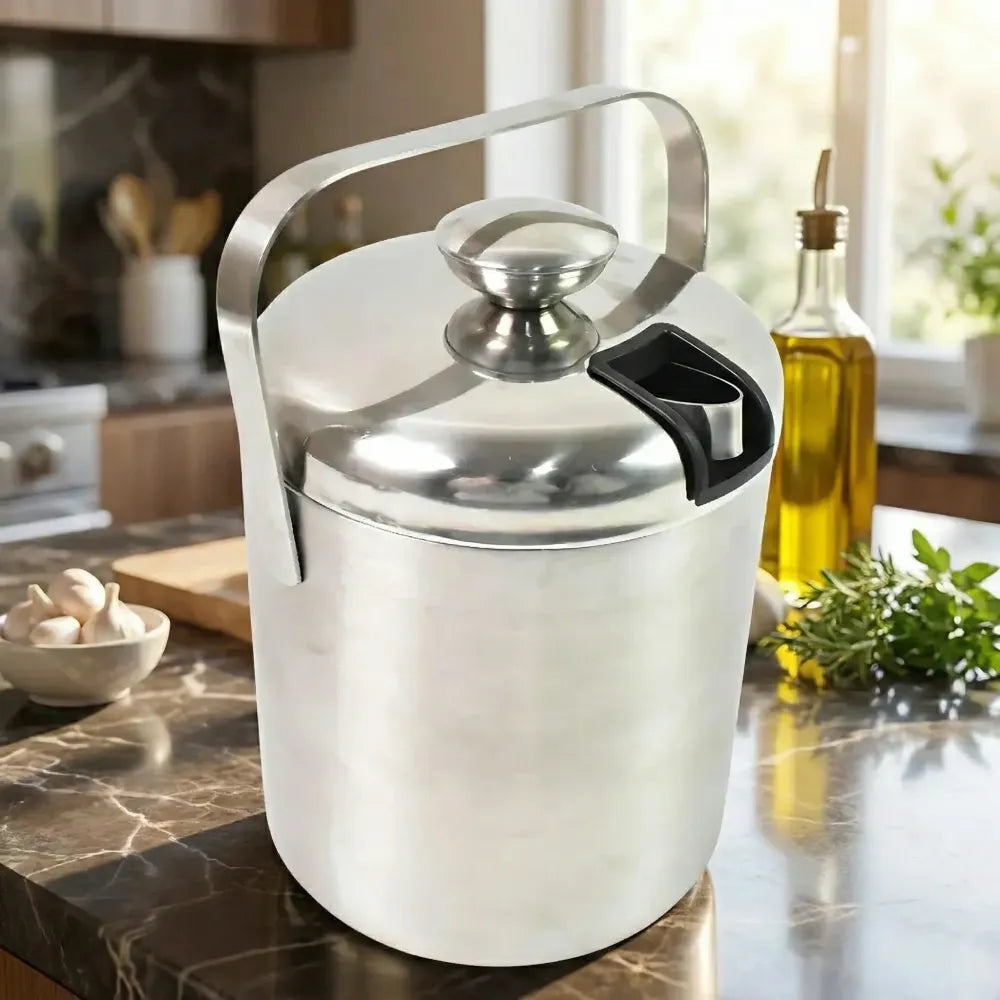 Double-walled stainless ice bucket - home & kitchen