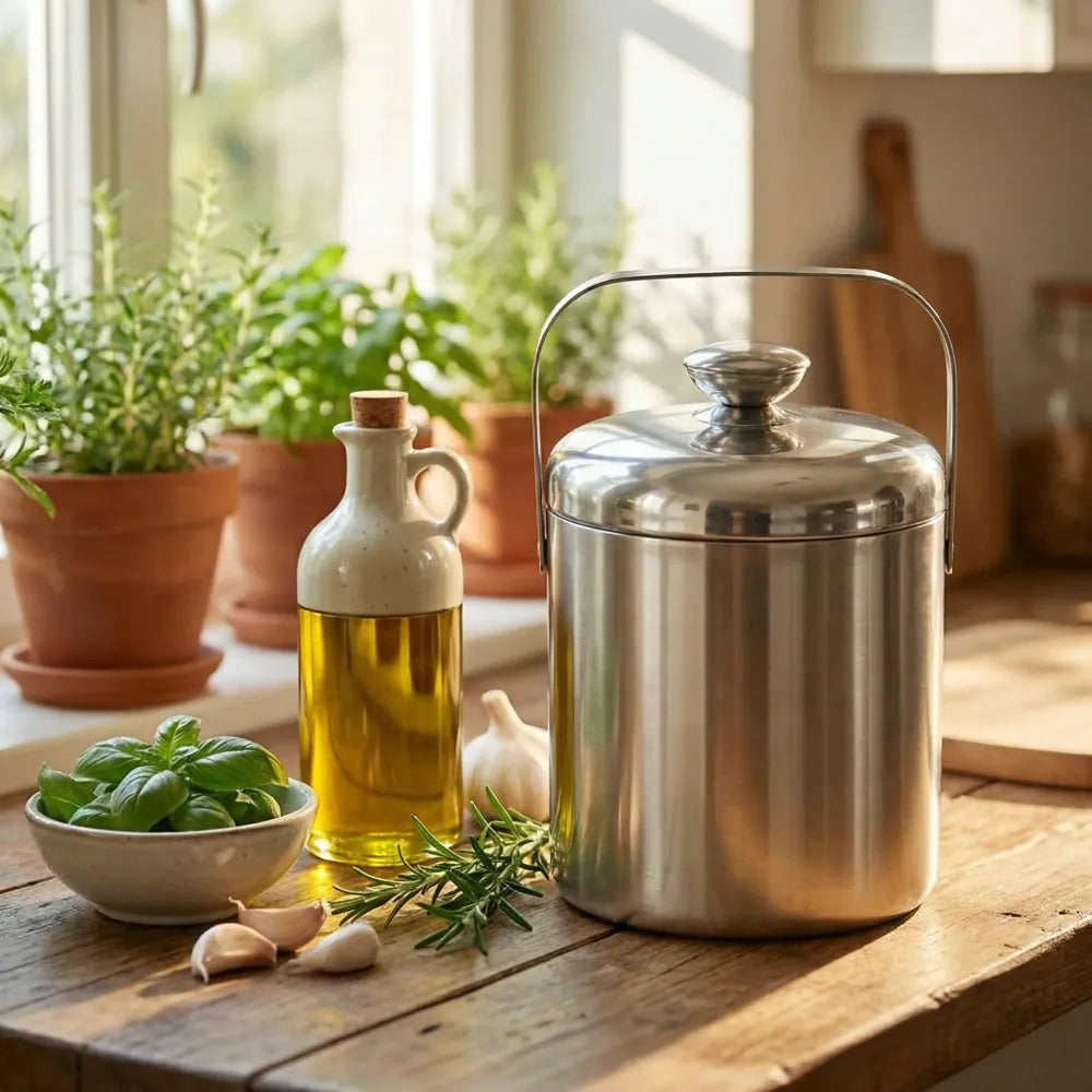Double-walled stainless ice bucket - home & kitchen