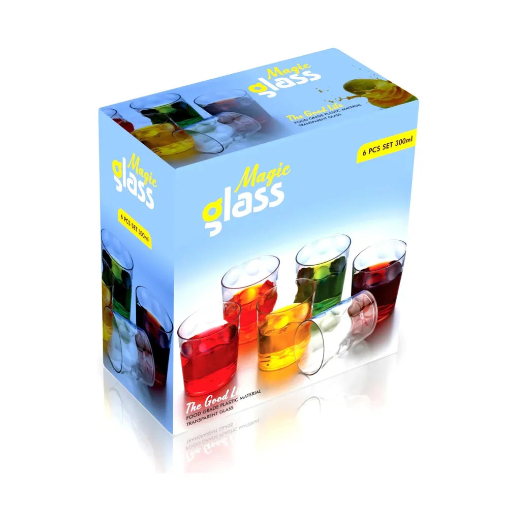 Drinking glass set – 6 pcs (300ml each) - home & kitchen