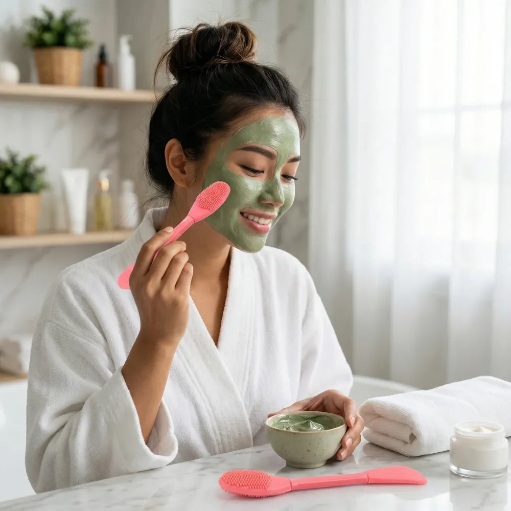 Dual-headed silicone mask brush - health care