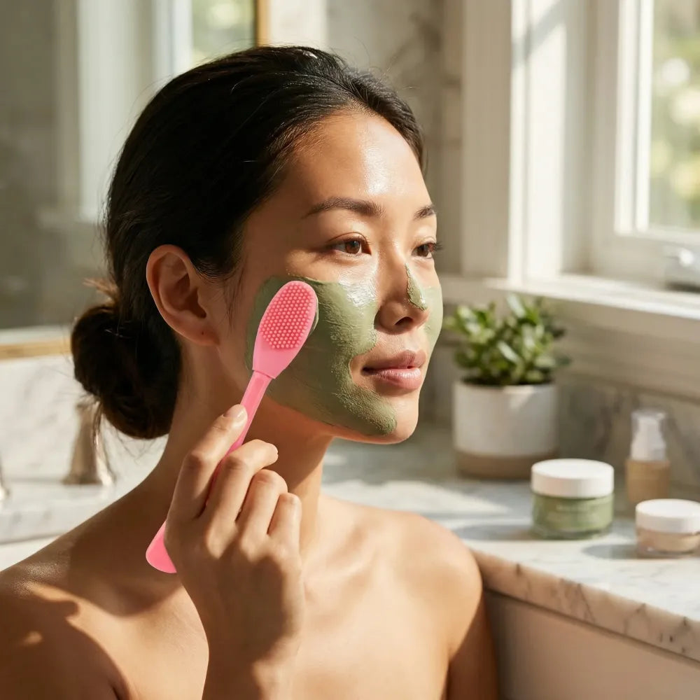 Dual-headed silicone mask brush - health care