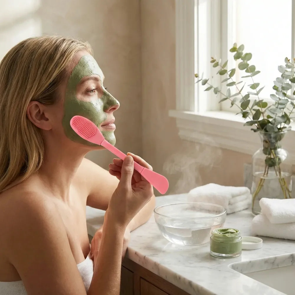 Dual-headed silicone mask brush - health care