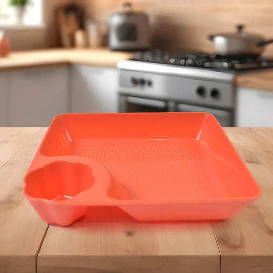 Dumpling plate with sauce compartment - home & kitchen