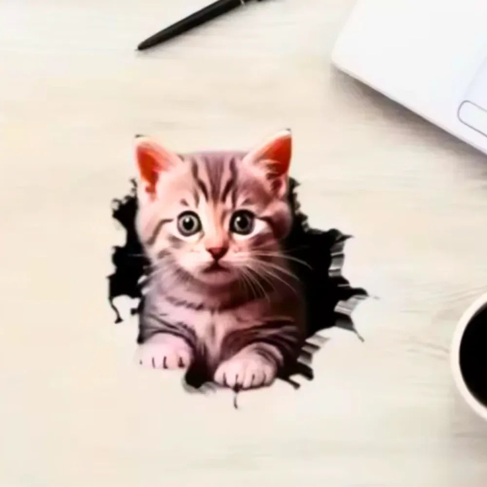 Durable cat pattern car stickers (pack of 4)