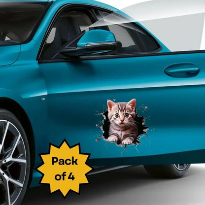 Durable cat pattern car stickers (pack of 4)